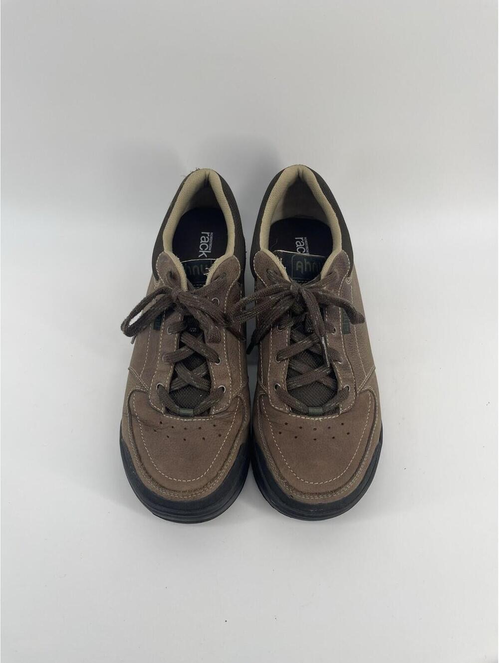 Ahnu Men’s Leather Walking Shoes Brown Ortholite Comfort Sneakers US 11 EU 44.5